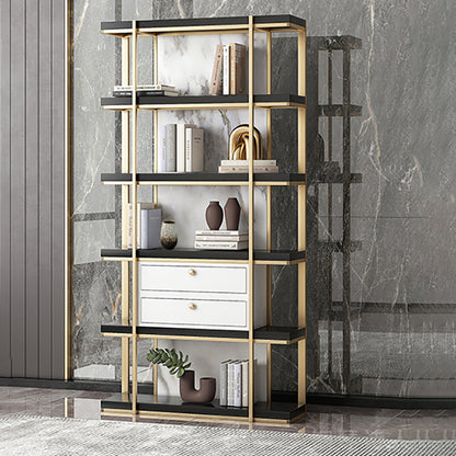 Engineered Wood Glam Bookcase Standard Closed Back Bookshelf