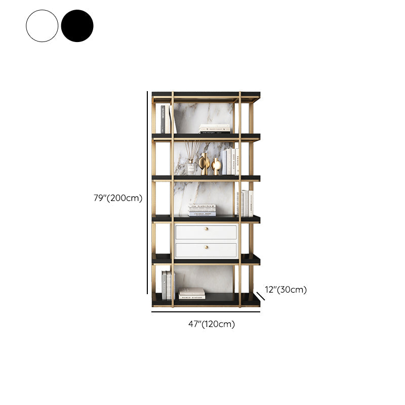 Engineered Wood Glam Bookcase Standard Closed Back Bookshelf