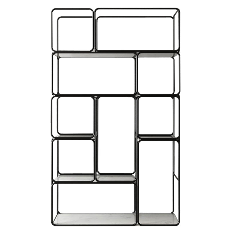 Modern Metal Book Shelf Open Shelf Bookcase with Shelves for Study Room