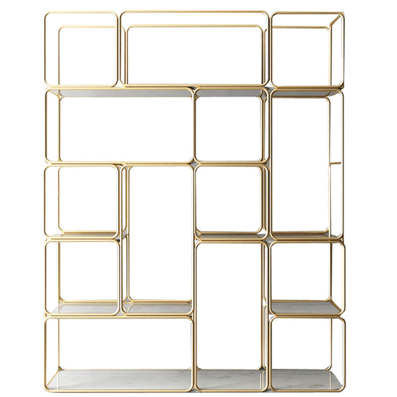 Modern Metal Book Shelf Open Shelf Bookcase with Shelves for Study Room