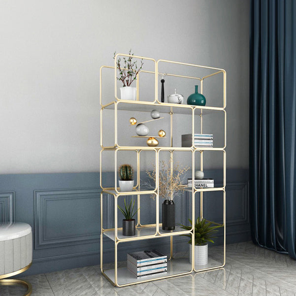 Modern Metal Book Shelf Open Shelf Bookcase with Shelves for Study Room