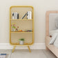 Closed Back Bookshelf Standard Metal Glam Bookcase with Shelves