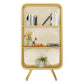 Closed Back Bookshelf Standard Metal Glam Bookcase with Shelves