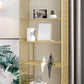 Closed Back Bookshelf Standard Metal Glam Bookcase with Shelves