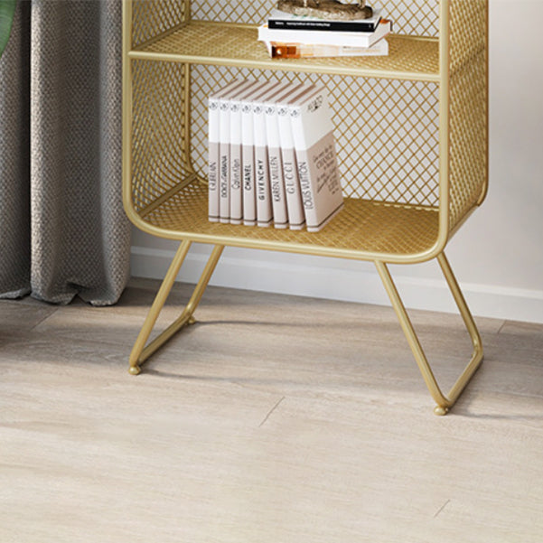 Closed Back Bookshelf Standard Metal Glam Bookcase with Shelves