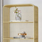 Closed Back Bookshelf Standard Metal Glam Bookcase with Shelves