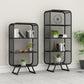 Closed Back Bookshelf Standard Metal Glam Bookcase with Shelves