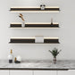 Industrial Metal Bookcase Closed Back Black Horizontal Bookshelf