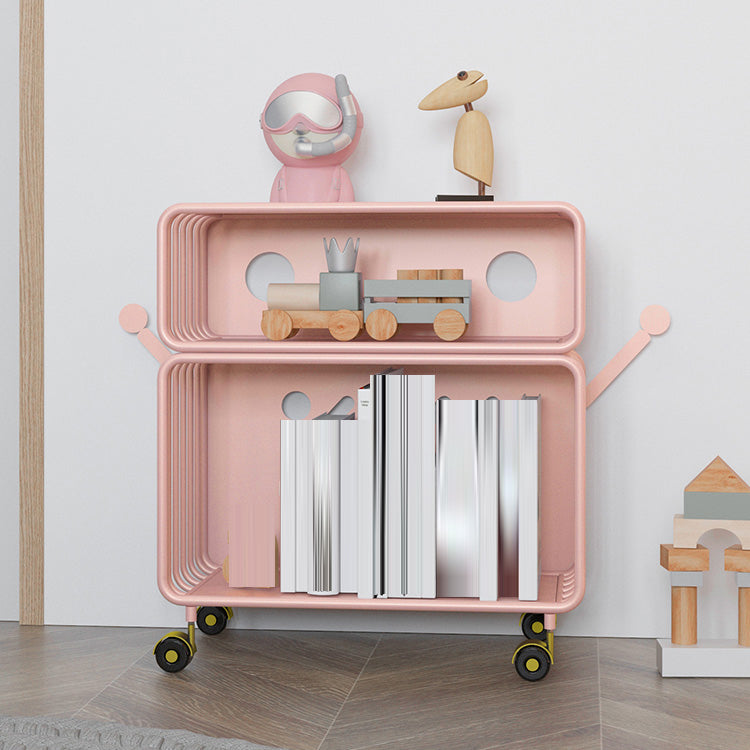 Scandinavian Metal Bookcase Standard Closed Back Bookshelf with Shelves