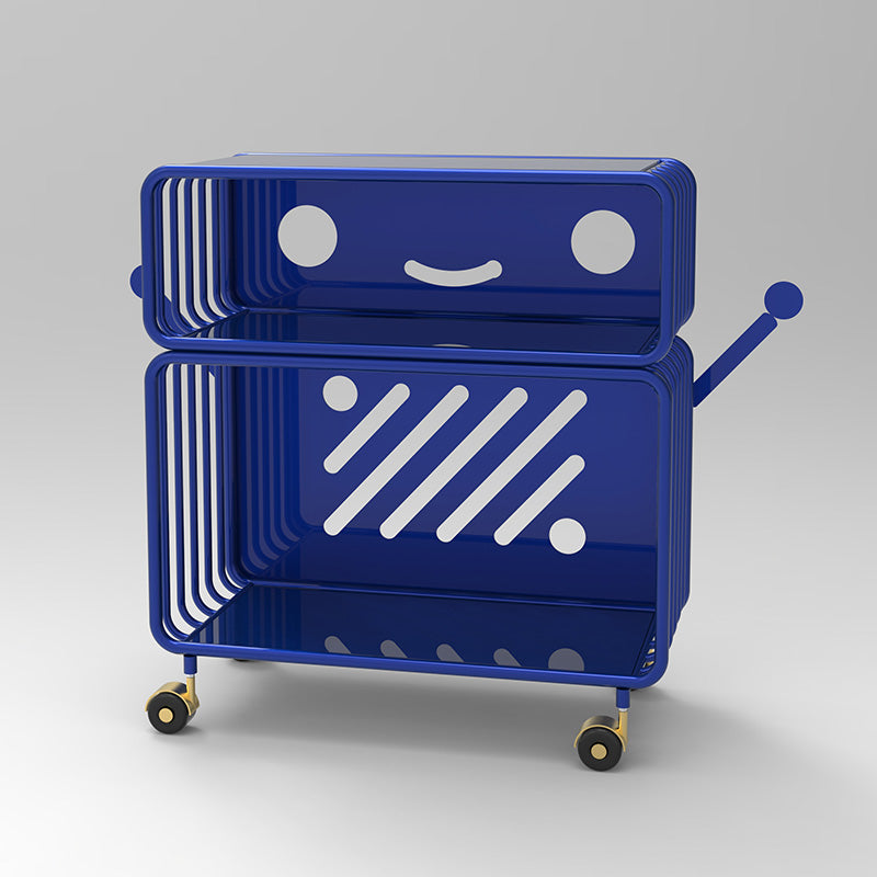 Scandinavian Metal Bookcase Standard Closed Back Bookshelf with Shelves