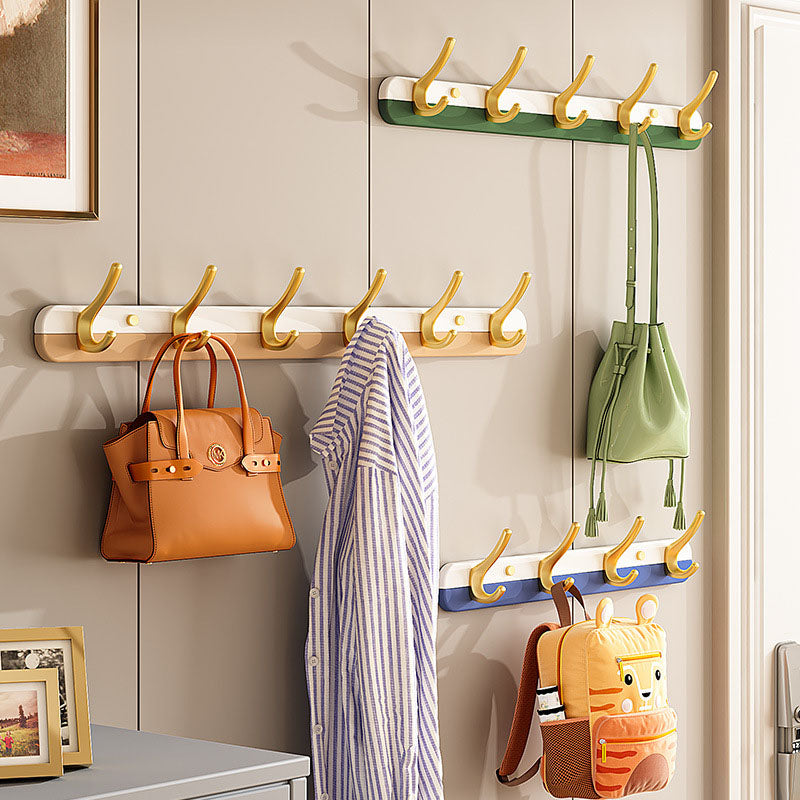 Metal and Wood Coat Hanger Modern Minimalist Home Wall Hanging Coat Rack Clearhalo 'Entry & Mudroom Furniture' 'furn' 'furn_hall_tree_coat_racks' 'Furniture' 'Hall Trees & Coat Racks' 'hall_tree_coat_racks' 6600641