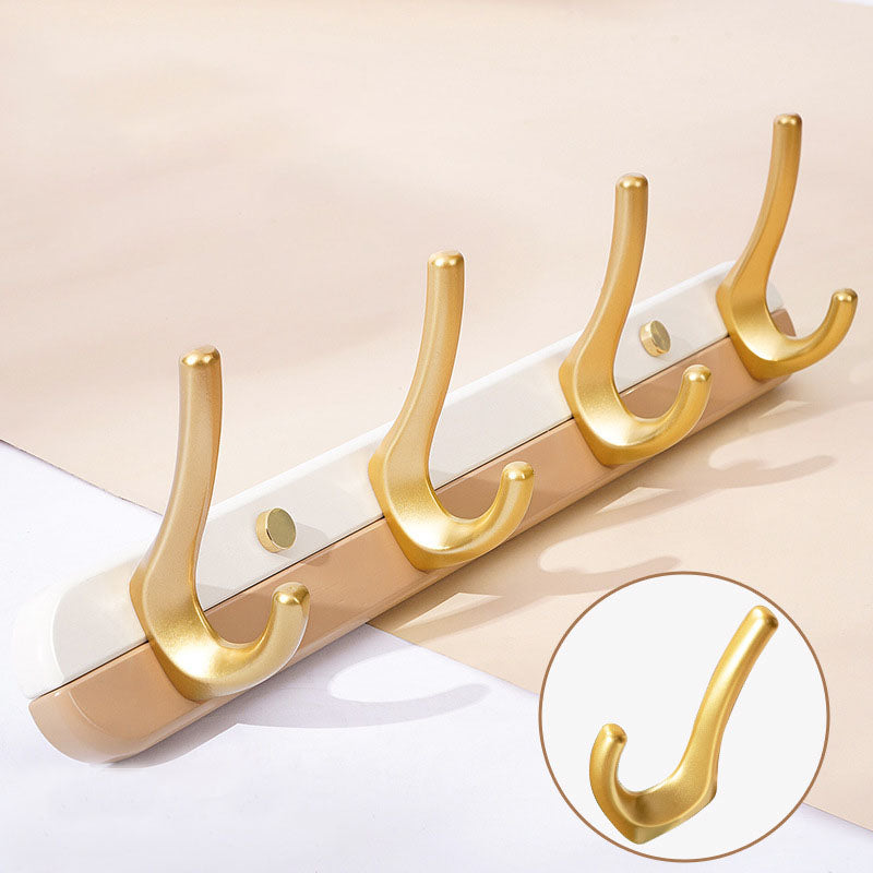 Metal and Wood Coat Hanger Modern Minimalist Home Wall Hanging Coat Rack Coffee 1 Piece 4 Clearhalo 'Entry & Mudroom Furniture' 'furn' 'furn_hall_tree_coat_racks' 'Furniture' 'Hall Trees & Coat Racks' 'hall_tree_coat_racks' 6600642