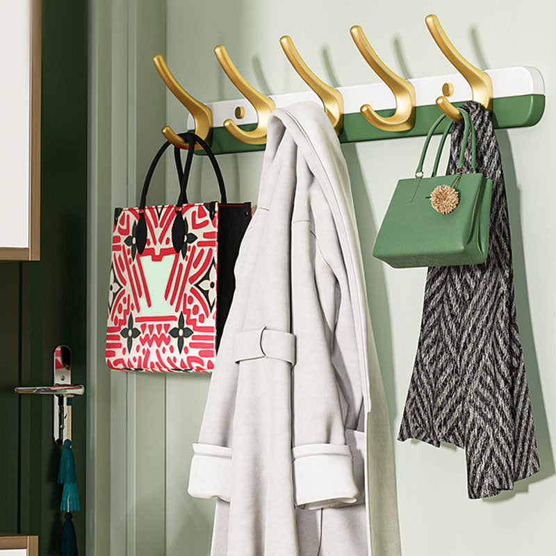 Metal and Wood Coat Hanger Modern Minimalist Home Wall Hanging Coat Rack Clearhalo 'Entry & Mudroom Furniture' 'furn' 'furn_hall_tree_coat_racks' 'Furniture' 'Hall Trees & Coat Racks' 'hall_tree_coat_racks' 6600643