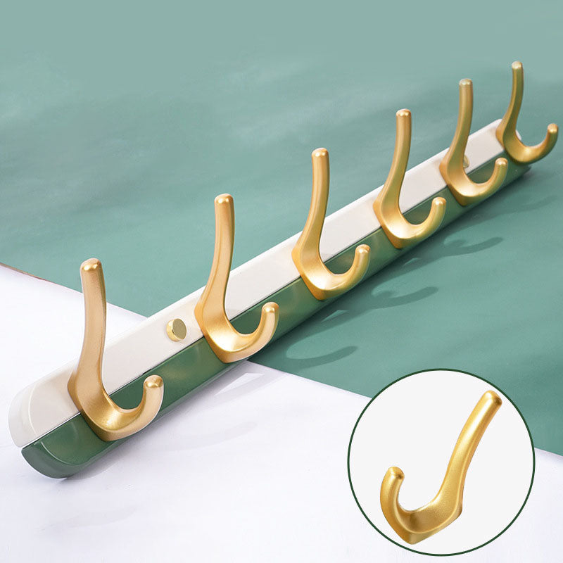 Metal and Wood Coat Hanger Modern Minimalist Home Wall Hanging Coat Rack Green 1 Piece 6 Clearhalo 'Entry & Mudroom Furniture' 'furn' 'furn_hall_tree_coat_racks' 'Furniture' 'Hall Trees & Coat Racks' 'hall_tree_coat_racks' 6600644
