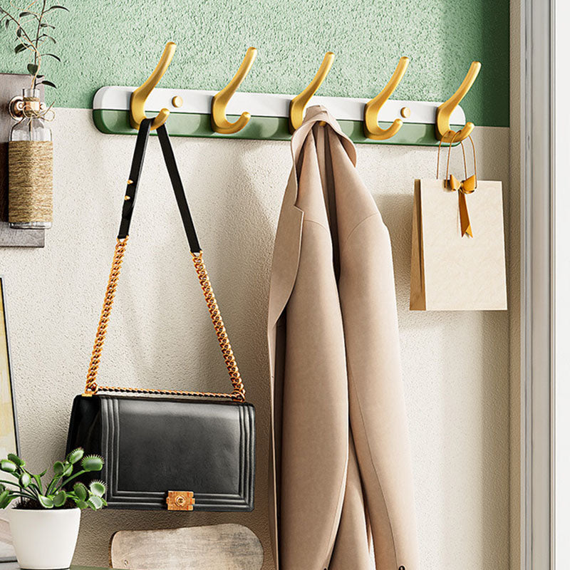 Metal and Wood Coat Hanger Modern Minimalist Home Wall Hanging Coat Rack Clearhalo 'Entry & Mudroom Furniture' 'furn' 'furn_hall_tree_coat_racks' 'Furniture' 'Hall Trees & Coat Racks' 'hall_tree_coat_racks' 6600647