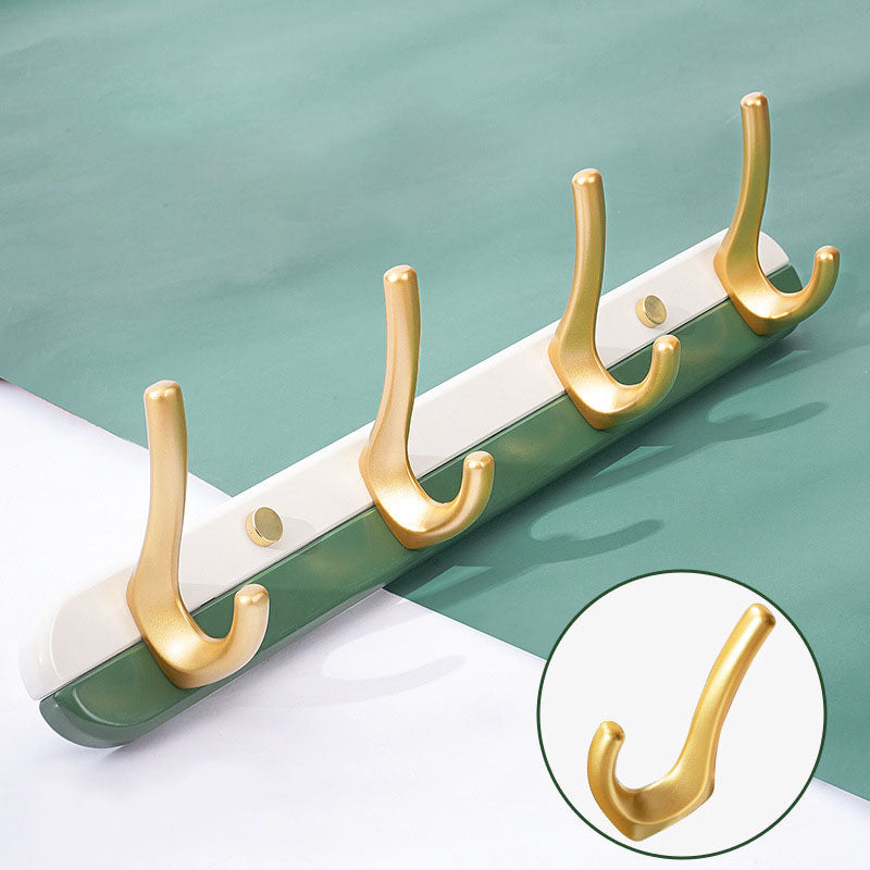 Metal and Wood Coat Hanger Modern Minimalist Home Wall Hanging Coat Rack Green 1 Piece 4 Clearhalo 'Entry & Mudroom Furniture' 'furn' 'furn_hall_tree_coat_racks' 'Furniture' 'Hall Trees & Coat Racks' 'hall_tree_coat_racks' 6600650