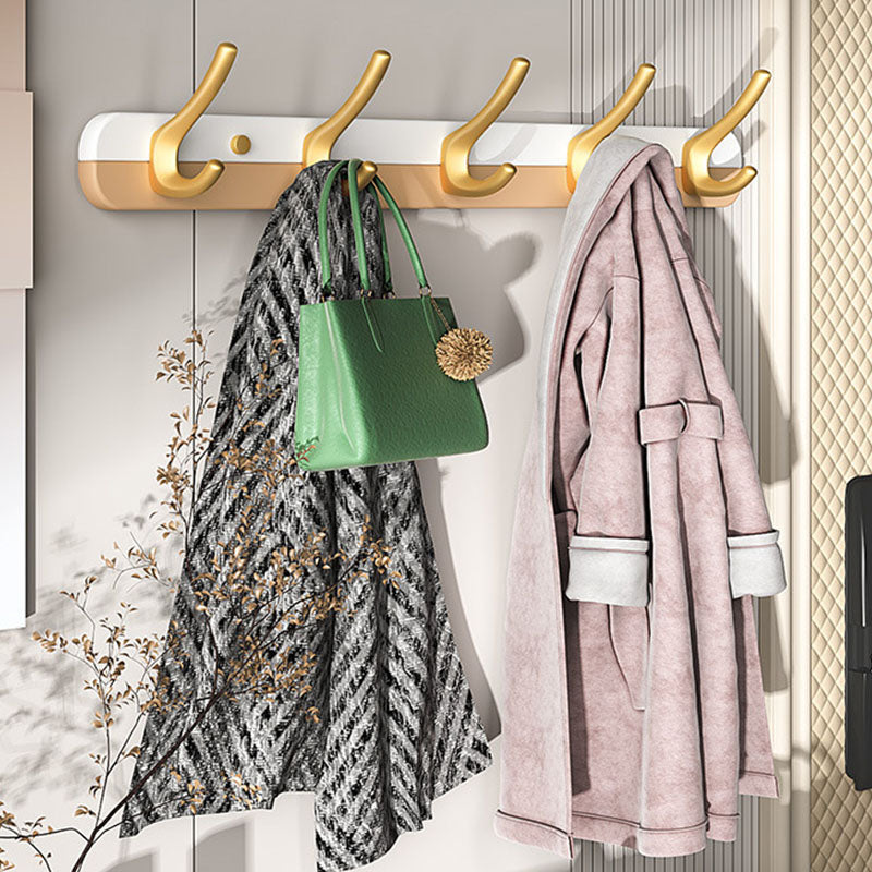 Metal and Wood Coat Hanger Modern Minimalist Home Wall Hanging Coat Rack Coffee 1 Piece 5 Clearhalo 'Entry & Mudroom Furniture' 'furn' 'furn_hall_tree_coat_racks' 'Furniture' 'Hall Trees & Coat Racks' 'hall_tree_coat_racks' 6600651