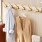 Metal and Wood Coat Hanger Modern Minimalist Home Wall Hanging Coat Rack Coffee 1 Piece 6 Clearhalo 'Entry & Mudroom Furniture' 'furn' 'furn_hall_tree_coat_racks' 'Furniture' 'Hall Trees & Coat Racks' 'hall_tree_coat_racks' 6600658