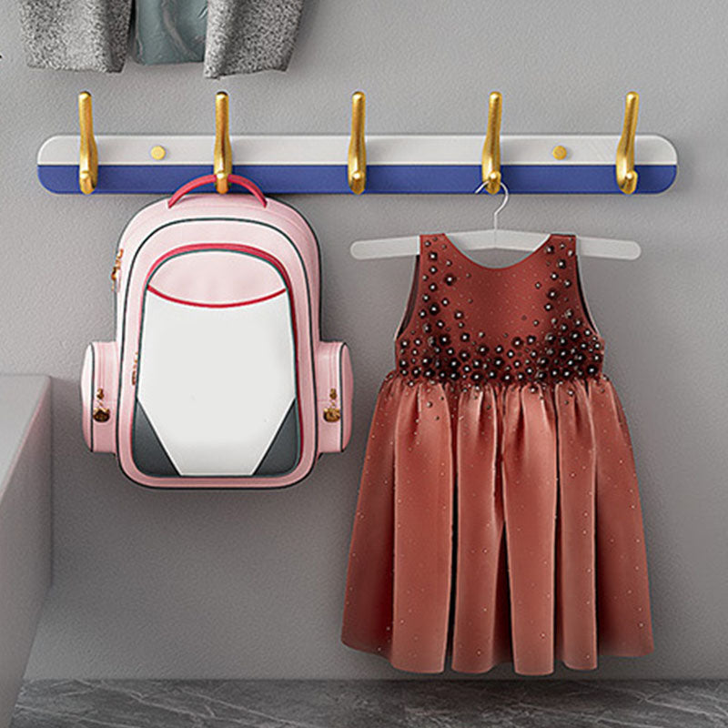 Metal and Wood Coat Hanger Modern Minimalist Home Wall Hanging Coat Rack Clearhalo 'Entry & Mudroom Furniture' 'furn' 'furn_hall_tree_coat_racks' 'Furniture' 'Hall Trees & Coat Racks' 'hall_tree_coat_racks' 6600670