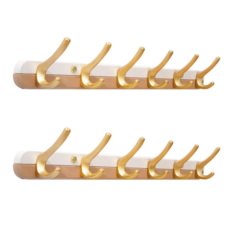 Metal and Wood Coat Hanger Modern Minimalist Home Wall Hanging Coat Rack Coffee 2 Piece Set 6 Clearhalo 'Entry & Mudroom Furniture' 'furn' 'furn_hall_tree_coat_racks' 'Furniture' 'Hall Trees & Coat Racks' 'hall_tree_coat_racks' 6600675