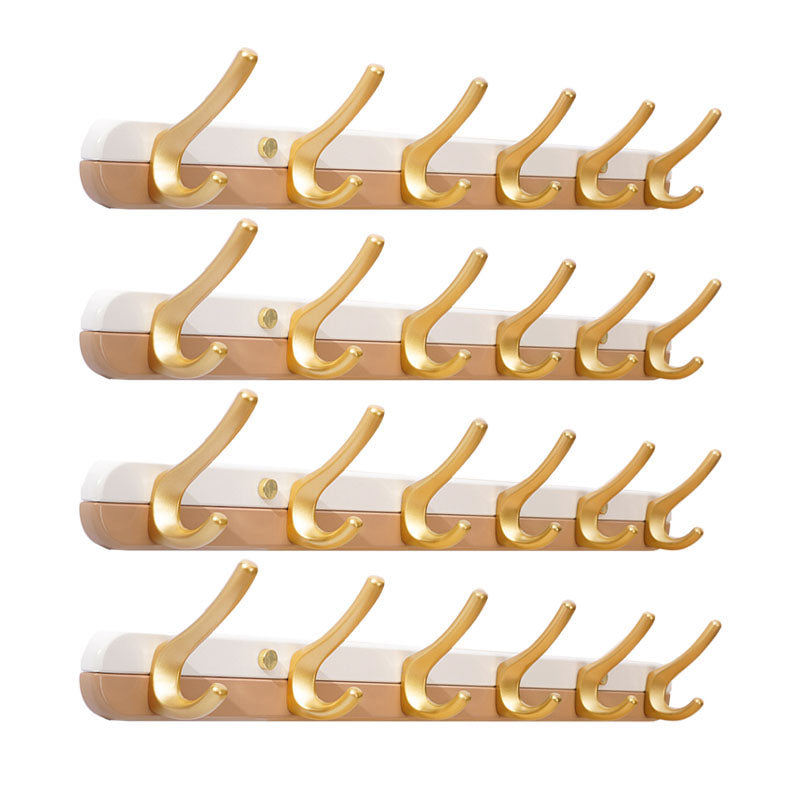 Metal and Wood Coat Hanger Modern Minimalist Home Wall Hanging Coat Rack Coffee 4 Piece Set 6 Clearhalo 'Entry & Mudroom Furniture' 'furn' 'furn_hall_tree_coat_racks' 'Furniture' 'Hall Trees & Coat Racks' 'hall_tree_coat_racks' 6600676