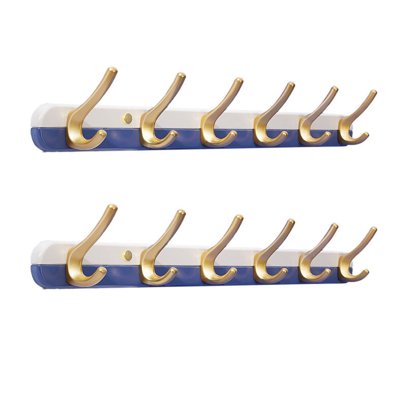 Metal and Wood Coat Hanger Modern Minimalist Home Wall Hanging Coat Rack Blue 2 Piece Set 6 Clearhalo 'Entry & Mudroom Furniture' 'furn' 'furn_hall_tree_coat_racks' 'Furniture' 'Hall Trees & Coat Racks' 'hall_tree_coat_racks' 6600681