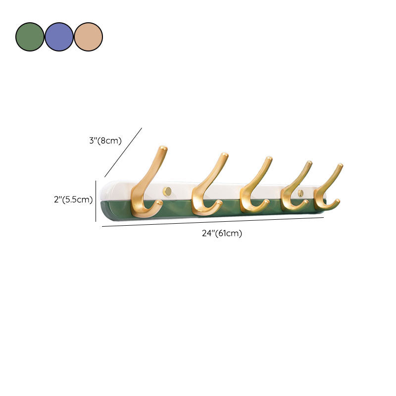 Metal and Wood Coat Hanger Modern Minimalist Home Wall Hanging Coat Rack Clearhalo 'Entry & Mudroom Furniture' 'furn' 'furn_hall_tree_coat_racks' 'Furniture' 'Hall Trees & Coat Racks' 'hall_tree_coat_racks' 6600684