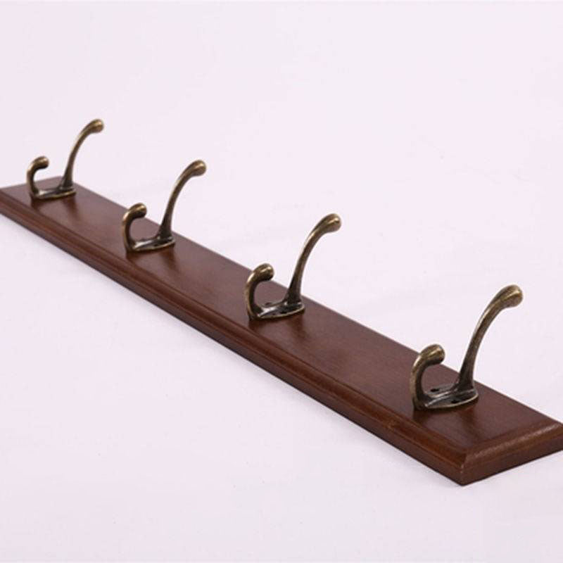 Modern Wooden Entryway Coat Rack Wall-Mounted Coat Hanger with Hooks Brown 1 Piece 4 Clearhalo 'Entry & Mudroom Furniture' 'furn' 'furn_hall_tree_coat_racks' 'Furniture' 'Hall Trees & Coat Racks' 'hall_tree_coat_racks' 6600739