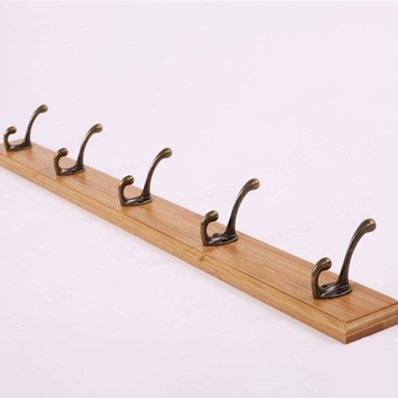 Modern Wooden Entryway Coat Rack Wall-Mounted Coat Hanger with Hooks Natural 1 Piece 5 Clearhalo 'Entry & Mudroom Furniture' 'furn' 'furn_hall_tree_coat_racks' 'Furniture' 'Hall Trees & Coat Racks' 'hall_tree_coat_racks' 6600741