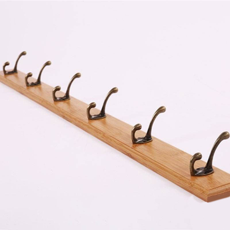 Modern Wooden Entryway Coat Rack Wall-Mounted Coat Hanger with Hooks Natural 1 Piece 6 Clearhalo 'Entry & Mudroom Furniture' 'furn' 'furn_hall_tree_coat_racks' 'Furniture' 'Hall Trees & Coat Racks' 'hall_tree_coat_racks' 6600743