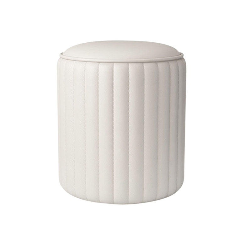 Whole Colored Ottoman Cylinder Shape Stain Resistant Faux Leather Ottoman White 1 Piece Clearhalo 'furn' 'furn_ottomans_poufs' 'Furniture' 'Living Room Furniture' 'Ottomans & Poufs' 'ottomans_poufs' 6600829