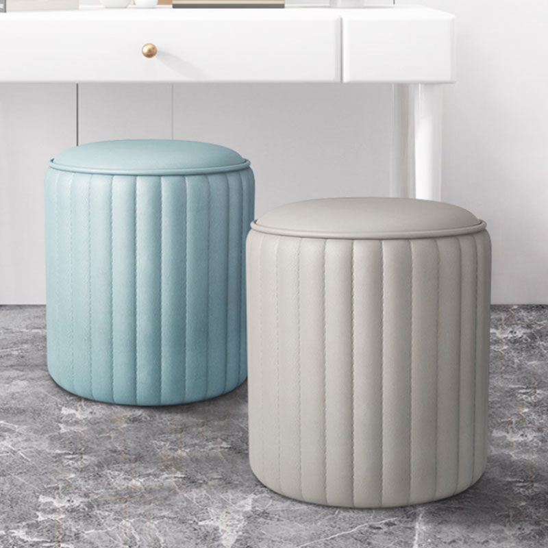 Whole Colored Ottoman Cylinder Shape Stain Resistant Faux Leather Ottoman Clearhalo 'furn' 'furn_ottomans_poufs' 'Furniture' 'Living Room Furniture' 'Ottomans & Poufs' 'ottomans_poufs' 6600835