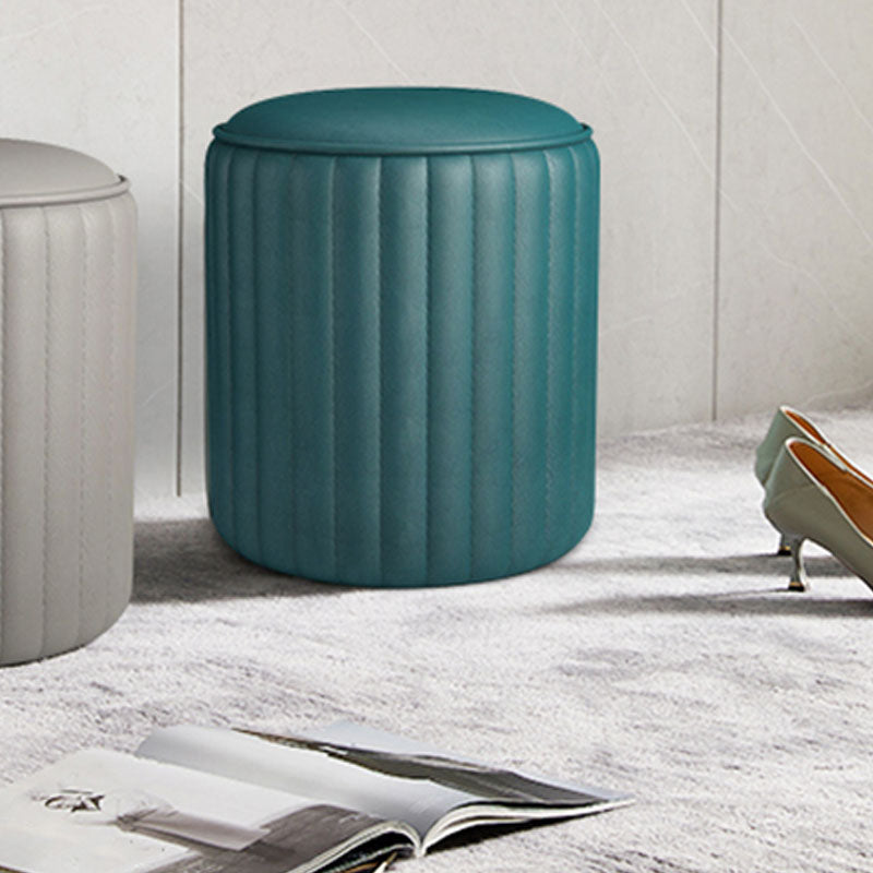 Whole Colored Ottoman Cylinder Shape Stain Resistant Faux Leather Ottoman Green 1 Piece Clearhalo 'furn' 'furn_ottomans_poufs' 'Furniture' 'Living Room Furniture' 'Ottomans & Poufs' 'ottomans_poufs' 6600836