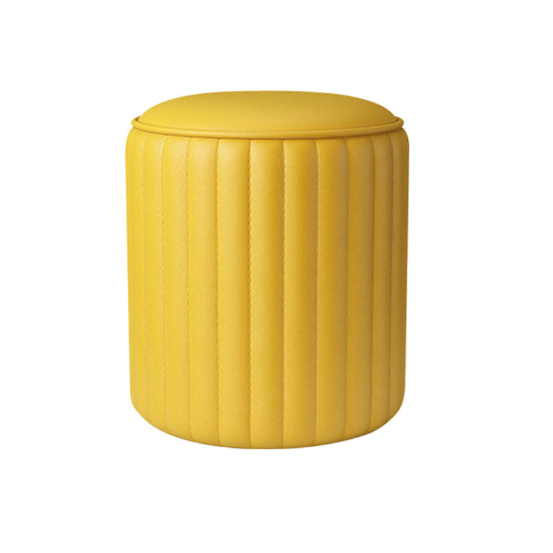 Whole Colored Ottoman Cylinder Shape Stain Resistant Faux Leather Ottoman Clearhalo 'furn' 'furn_ottomans_poufs' 'Furniture' 'Living Room Furniture' 'Ottomans & Poufs' 'ottomans_poufs' 6600837
