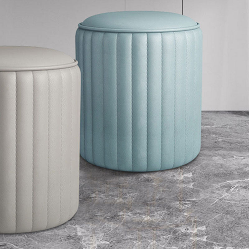 Whole Colored Ottoman Cylinder Shape Stain Resistant Faux Leather Ottoman Blue 1 Piece Clearhalo 'furn' 'furn_ottomans_poufs' 'Furniture' 'Living Room Furniture' 'Ottomans & Poufs' 'ottomans_poufs' 6600838