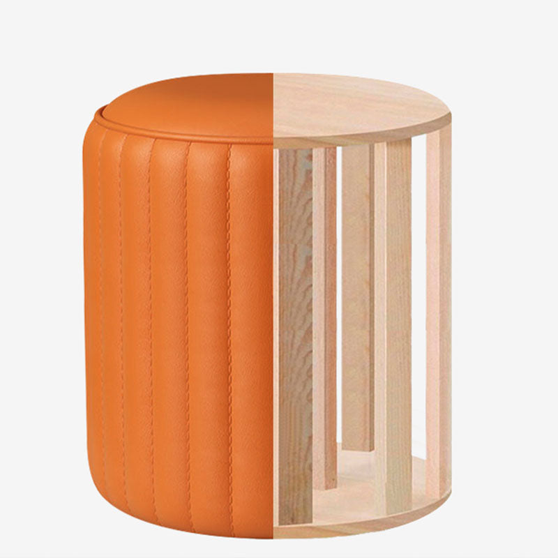 Whole Colored Ottoman Cylinder Shape Stain Resistant Faux Leather Ottoman Clearhalo 'furn' 'furn_ottomans_poufs' 'Furniture' 'Living Room Furniture' 'Ottomans & Poufs' 'ottomans_poufs' 6600839