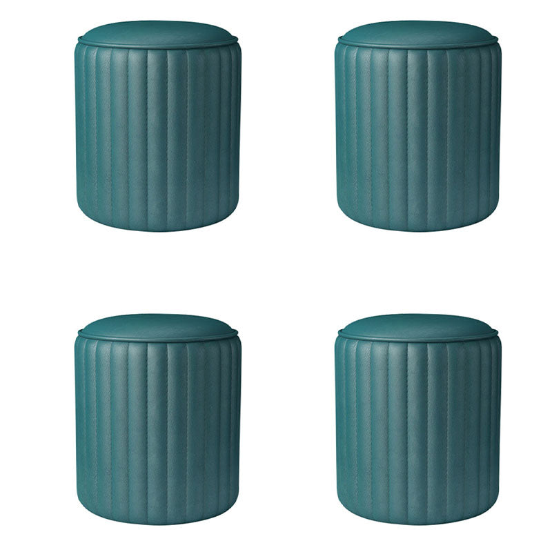 Whole Colored Ottoman Cylinder Shape Stain Resistant Faux Leather Ottoman Green 4 Piece Set Clearhalo 'furn' 'furn_ottomans_poufs' 'Furniture' 'Living Room Furniture' 'Ottomans & Poufs' 'ottomans_poufs' 6600843