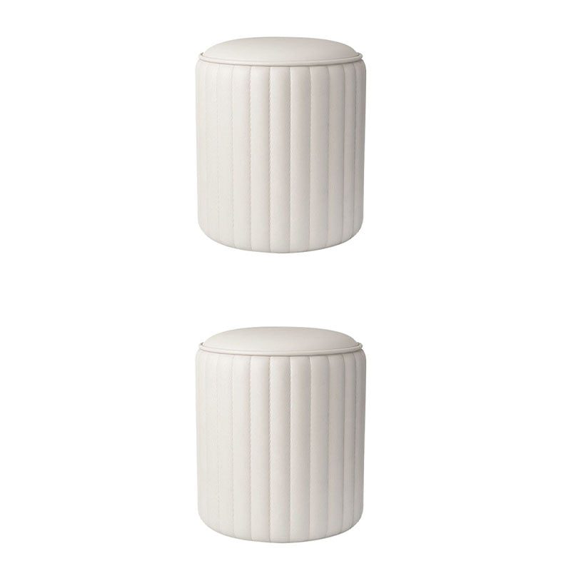 Whole Colored Ottoman Cylinder Shape Stain Resistant Faux Leather Ottoman White 2 Piece Set Clearhalo 'furn' 'furn_ottomans_poufs' 'Furniture' 'Living Room Furniture' 'Ottomans & Poufs' 'ottomans_poufs' 6600859