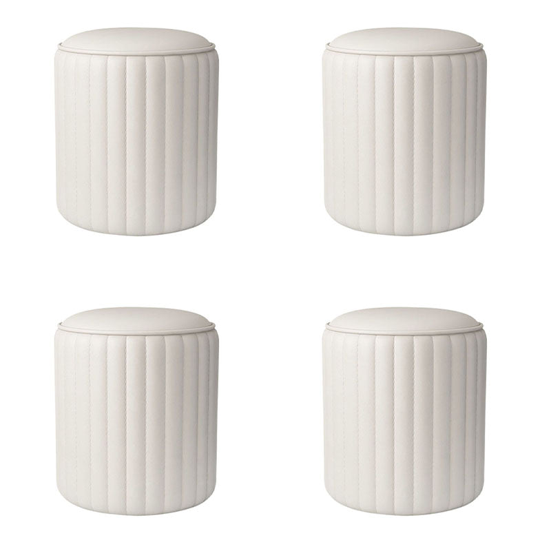 Whole Colored Ottoman Cylinder Shape Stain Resistant Faux Leather Ottoman White 4 Piece Set Clearhalo 'furn' 'furn_ottomans_poufs' 'Furniture' 'Living Room Furniture' 'Ottomans & Poufs' 'ottomans_poufs' 6600860