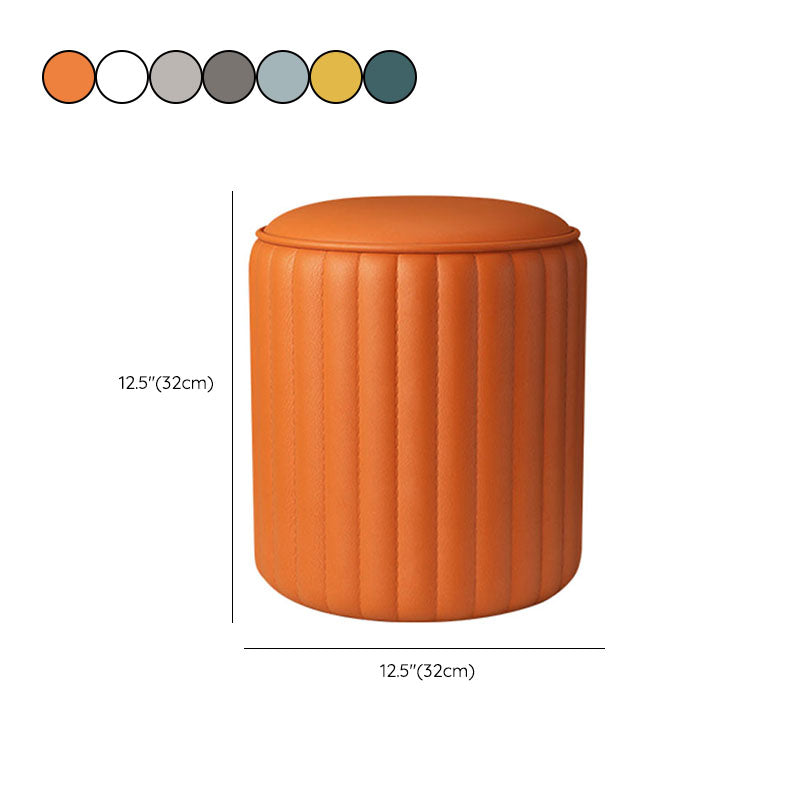 Whole Colored Ottoman Cylinder Shape Stain Resistant Faux Leather Ottoman Clearhalo 'furn' 'furn_ottomans_poufs' 'Furniture' 'Living Room Furniture' 'Ottomans & Poufs' 'ottomans_poufs' 6600863