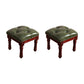 Mid-Century Modern Ottoman Faux Leather Tufted Upholstered Square Ottoman Green 2 Piece Set Clearhalo 'furn' 'furn_ottomans_poufs' 'Furniture' 'Living Room Furniture' 'Ottomans & Poufs' 'ottomans_poufs' 6600873