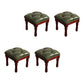 Mid-Century Modern Ottoman Faux Leather Tufted Upholstered Square Ottoman Green 4 Piece Set Clearhalo 'furn' 'furn_ottomans_poufs' 'Furniture' 'Living Room Furniture' 'Ottomans & Poufs' 'ottomans_poufs' 6600874
