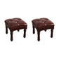 Mid-Century Modern Ottoman Faux Leather Tufted Upholstered Square Ottoman Brown 2 Piece Set Clearhalo 'furn' 'furn_ottomans_poufs' 'Furniture' 'Living Room Furniture' 'Ottomans & Poufs' 'ottomans_poufs' 6600877