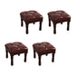 Mid-Century Modern Ottoman Faux Leather Tufted Upholstered Square Ottoman Brown 4 Piece Set Clearhalo 'furn' 'furn_ottomans_poufs' 'Furniture' 'Living Room Furniture' 'Ottomans & Poufs' 'ottomans_poufs' 6600878