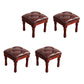 Mid-Century Modern Ottoman Faux Leather Tufted Upholstered Square Ottoman Dark Brown 4 Piece Set Clearhalo 'furn' 'furn_ottomans_poufs' 'Furniture' 'Living Room Furniture' 'Ottomans & Poufs' 'ottomans_poufs' 6600882