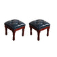 Mid-Century Modern Ottoman Faux Leather Tufted Upholstered Square Ottoman Dark Blue 2 Piece Set Clearhalo 'furn' 'furn_ottomans_poufs' 'Furniture' 'Living Room Furniture' 'Ottomans & Poufs' 'ottomans_poufs' 6600884