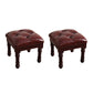 Mid-Century Modern Ottoman Faux Leather Tufted Upholstered Square Ottoman Reddish Brown 2 Piece Set Clearhalo 'furn' 'furn_ottomans_poufs' 'Furniture' 'Living Room Furniture' 'Ottomans & Poufs' 'ottomans_poufs' 6600890