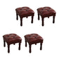 Mid-Century Modern Ottoman Faux Leather Tufted Upholstered Square Ottoman Reddish Brown 4 Piece Set Clearhalo 'furn' 'furn_ottomans_poufs' 'Furniture' 'Living Room Furniture' 'Ottomans & Poufs' 'ottomans_poufs' 6600891