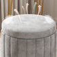 Grey Round Pouf Gorgeous Stain Resistant Pouf for Living Room