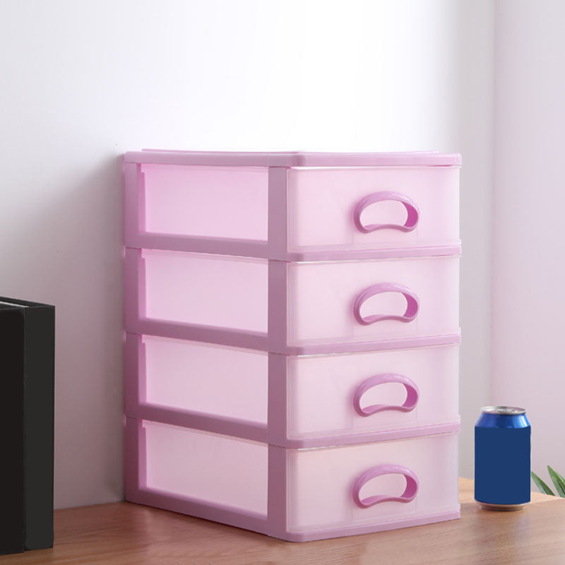 Plastic Filing Cabinet Vertical Filing Cabinet with Drawers for Home and Office 9.8"L x 13.4"W x 16.5"H Pink Clearhalo 'Filing Cabinets' 'filling_cabinets' 'furn' 'furn_filling_cabinets' 'Furniture' 'Office Furniture' 6601019